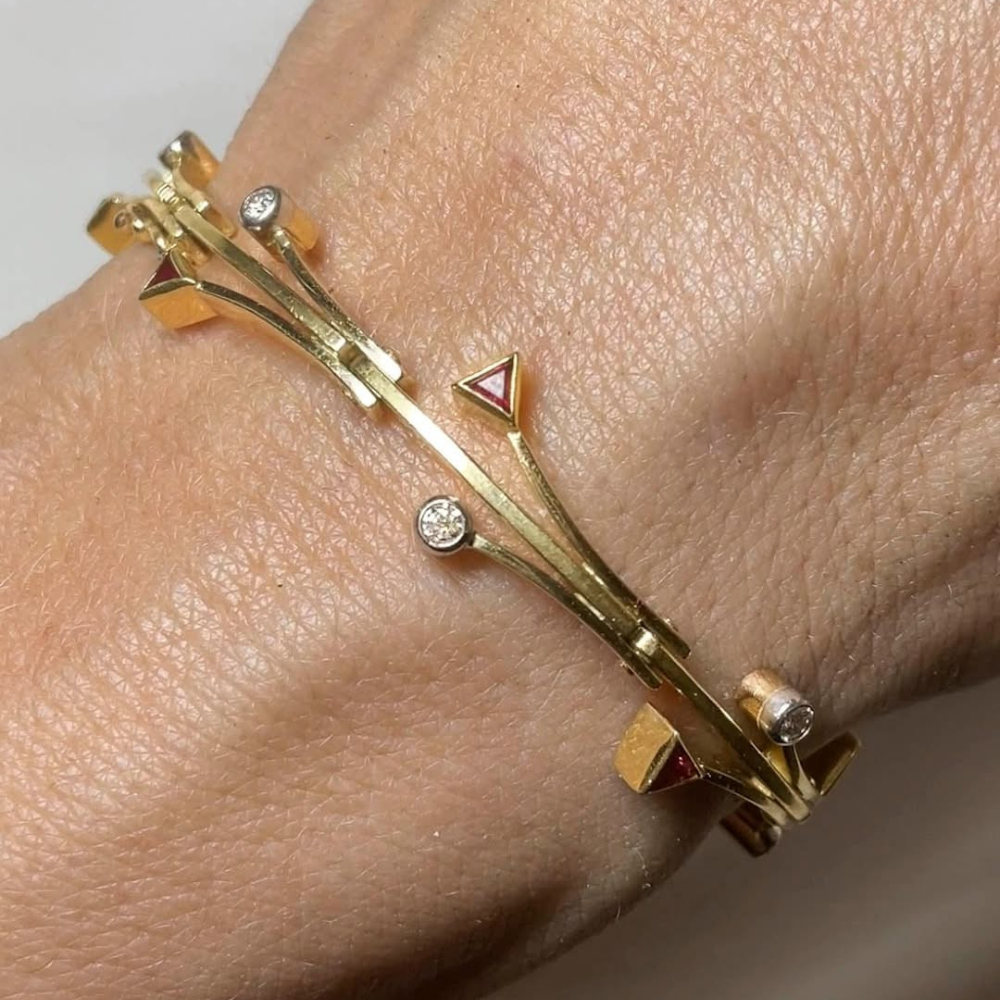 Złota Bransoletka Geometria