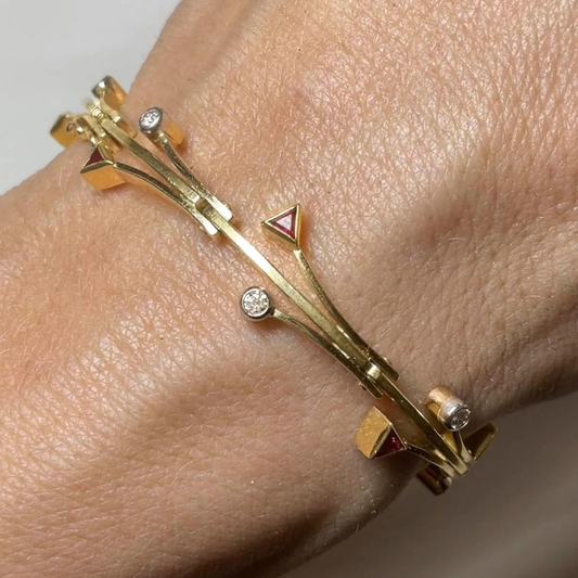 Złota Bransoletka Geometria