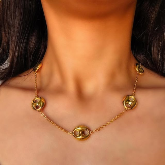Złoty Naszyjnik z Okrągłymi Linkami